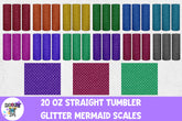 20 OZ Glitter Mermaid Scales Sublimation Tumbler Wrap